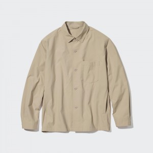 Beige Uniqlo Airsense Ultra LighT-Shirt Jacket | KSWJY-3784