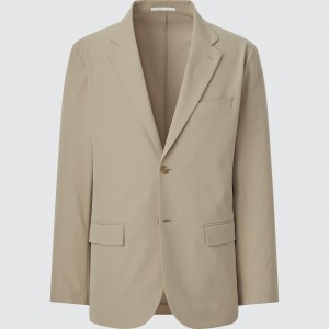 Beige Uniqlo Airsense Ultra Light Jacket | OKXRJ-9435