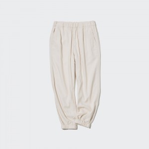 Beige Uniqlo Linen Blend Relaxed Fit Joggers | SWYMB-7320