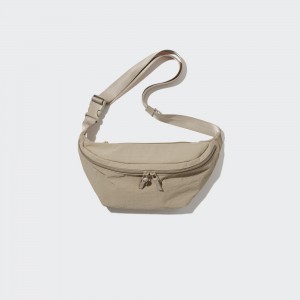 Beige Uniqlo Nylon Crossbody Bag | XYTJU-3782