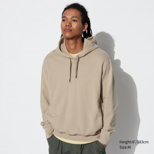 Beige Uniqlo Pullover Hoodie | SPJBQ-2317