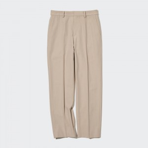 Beige Uniqlo Smart Ankle Length Trousers | JHYCL-8067