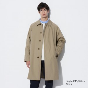 Beige Uniqlo Two Way Single Breasted Coat | OYQTD-7056