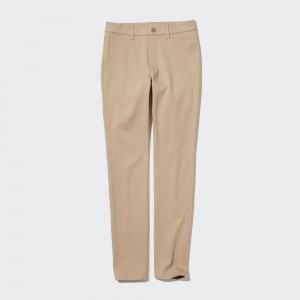 Beige Uniqlo Ultra Stretch Leggings Long | DYGPL-0854