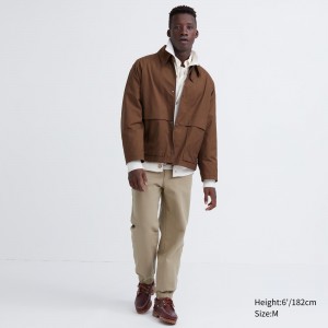 Beige Uniqlo Washed Jersey Ankle Length Joggers | HNUCM-1036