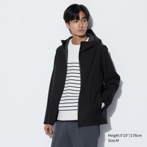Black Uniqlo Blocktech 3d Cut Parka | GRFKW-4817