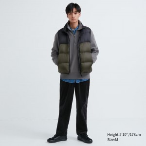 Black Uniqlo Corduroy Easy Ankle Length Trousers | MXWHR-3098