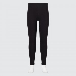 Black Uniqlo Heattech Extra Warm Cotton Thermal Leggings | JTFKC-2178