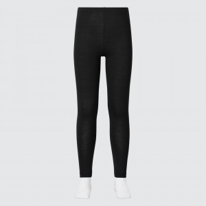 Black Uniqlo Heattech Thermal Leggings | VBWEZ-5340