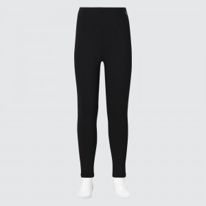 Black Uniqlo Heattech Ultra Warm Thermal Leggings | TRENX-4653