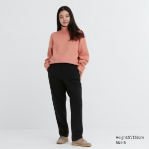 Black Uniqlo Heattech Warm Lined Trousers Short | QKTLO-6902