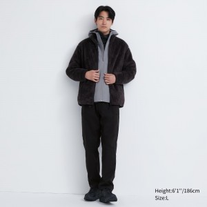 Black Uniqlo Heattech Warm Lined Trousers | BMGLW-4326
