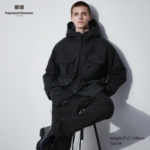 Black Uniqlo Heattech Warm Padded Utility Jacket | HWLOY-9827