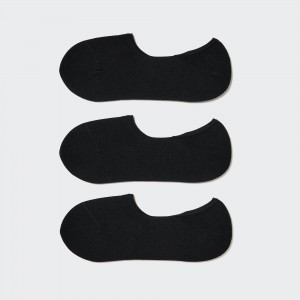Black Uniqlo Invisible No Show Socks Three Pairs | DPBSA-1743