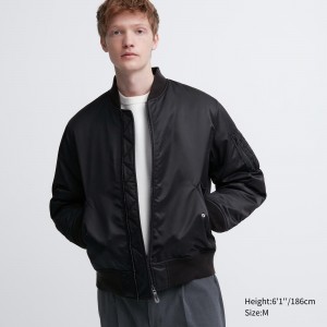 Black Uniqlo Ma 1 Blouson Jacket | QMCGZ-6850