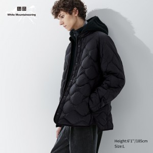 Black Uniqlo Recycled Hybrid Down Jacket | UYFGB-9302