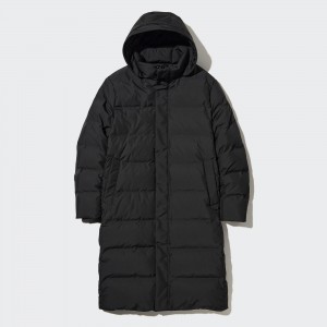Black Uniqlo Seamless Down Long Coat | NIJPY-7698