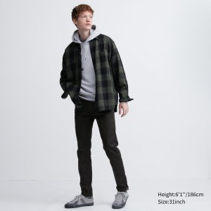 Black Uniqlo Selvedge Stretch Slim Fit Jeans | YHNVP-2894