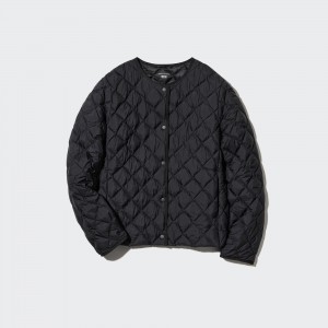 Black Uniqlo Warm Padded Quilted Jacket | RKVDO-5328