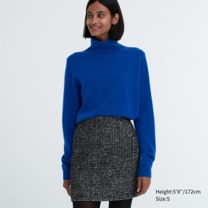 Blue Uniqlo 100pct Cashmere Turtleneck Jumper | TDSRA-1846