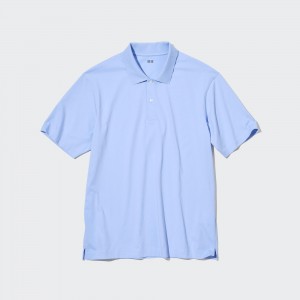 Blue Uniqlo Airism Polo Shirt | WRUJZ-4162
