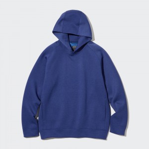 Blue Uniqlo Dry Stretch Hoodie | WQRTU-3241