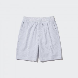 Blue Uniqlo Dry Stretch Seersucker Easy Shorts | VFYLM-4672