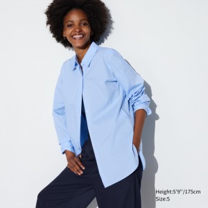 Blue Uniqlo Extra Fine Cotton Shirt | RUSCF-6095
