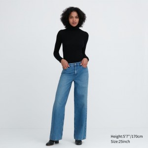 Blue Uniqlo Low Rise Baggy Fit Jeans | HIDBK-7802