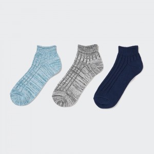 Blue Uniqlo Marl Ankle Socks Three Pairs | YRBNQ-5394