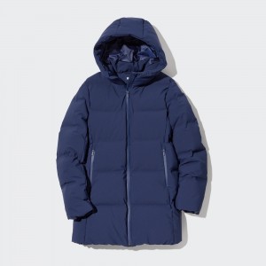 Blue Uniqlo Seamless Down Short Coat | IEJFO-7591