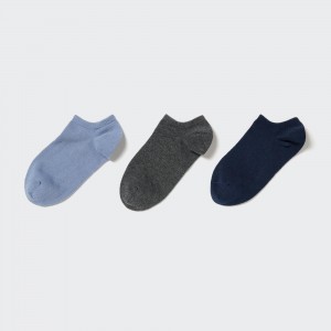 Blue Uniqlo Short Socks Three Pairs | OVSCX-5962