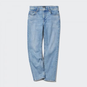 Blue Uniqlo Slim Fit Straight Leg Ankle Length Jeans | DUYFG-4698
