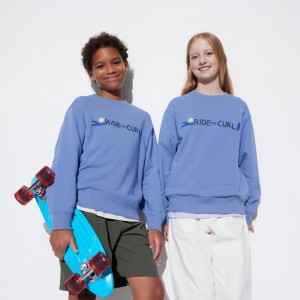 Blue Uniqlo Ultra Stretch Graphic Sweatshirt | LPANC-0513