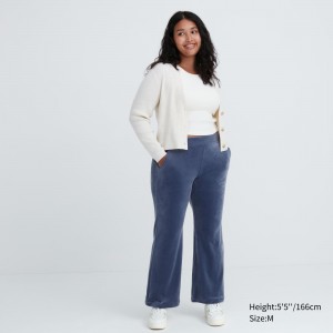 Blue Uniqlo Ultra Stretch Smooth Trousers | OTIRM-9534