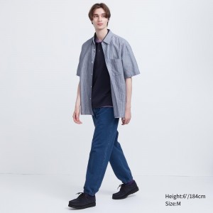 Blue Uniqlo Washed Jersey Denim Look Joggers | WZAFK-8036