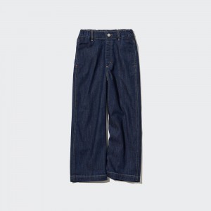 Blue Uniqlo Wide Straight Leg Jeans | MBRZG-7523