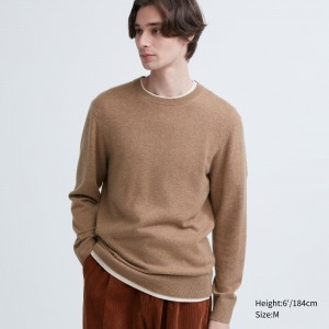 Brown Uniqlo 100pct Cashmere Crew Neck Jumper | ESXTW-3172