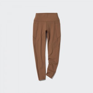 Brown Uniqlo Airism Uv Protection Soft Leggings With Pockets | TBUZM-3408