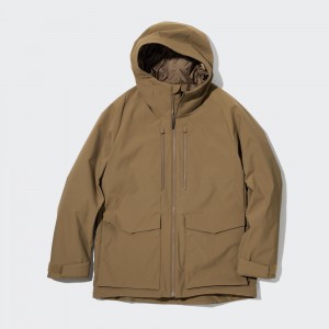 Brown Uniqlo Hybrid Down 3d Cut Parka | KMDCZ-8529