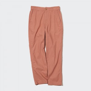 Brown Uniqlo Linen Cotton Tapered Trousers | ZACQY-1925