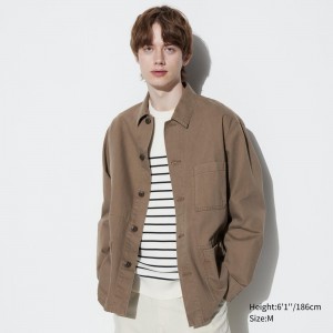 Brown Uniqlo Utility Jacket | GXWZM-4712