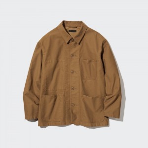 Brown Uniqlo Utility Jacket | RWXHI-5960