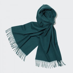 Dark Green Uniqlo 100pct Cashmere Scarf | ZSVGU-5268