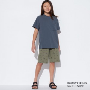 Dark Grey Uniqlo Airism Cotton Blend Beach Print Lounge Set | QCSUP-8716