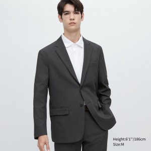 Dark Grey Uniqlo Airsense Ultra Light Wool Like Jacket | QHPVG-5408