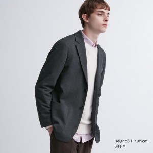 Dark Grey Uniqlo Comfort Blazer Jacket | ZOILF-9523