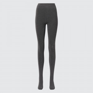 Dark Grey Uniqlo Heattech Extra Warm Pile Lined Thermal Tights | BCYWN-0753