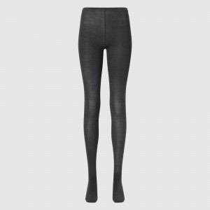 Dark Grey Uniqlo Heattech Knitted Thermal Tights | OHMTI-0946