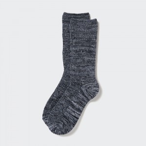 Dark Grey Uniqlo Heattech Slub Yarn Thermal Socks | RVSTZ-7865